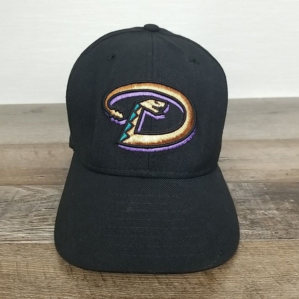 Vtg New Era 59fifty Arizona Diamondbacks Fitted Hat 7 3/8 Wool With Flag Patch